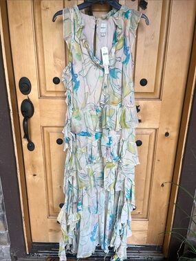 Maeve Pastel Floral Ruffle Tiered Maxi Dress